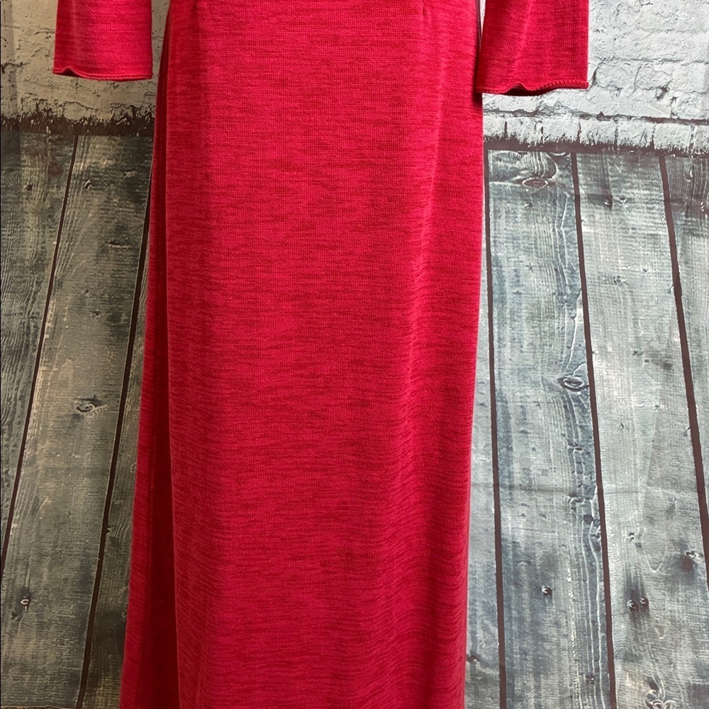Peruvian Connection Solstice Pima Cotton Knit Maxi Long Sleeve V Neck Dress NWT - Picture 7 of 16